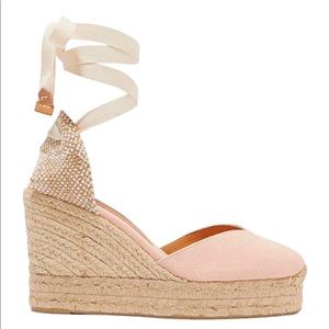 CASTANER Carina 80 Wedge Espradille in Blush Pink, SiZe 7.5 EU 38